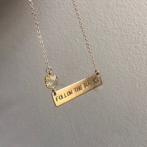 Gold engraved all washed up necklace with charm